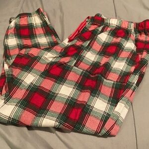 Women's Plaid Pajama Bottoms - Red and Green